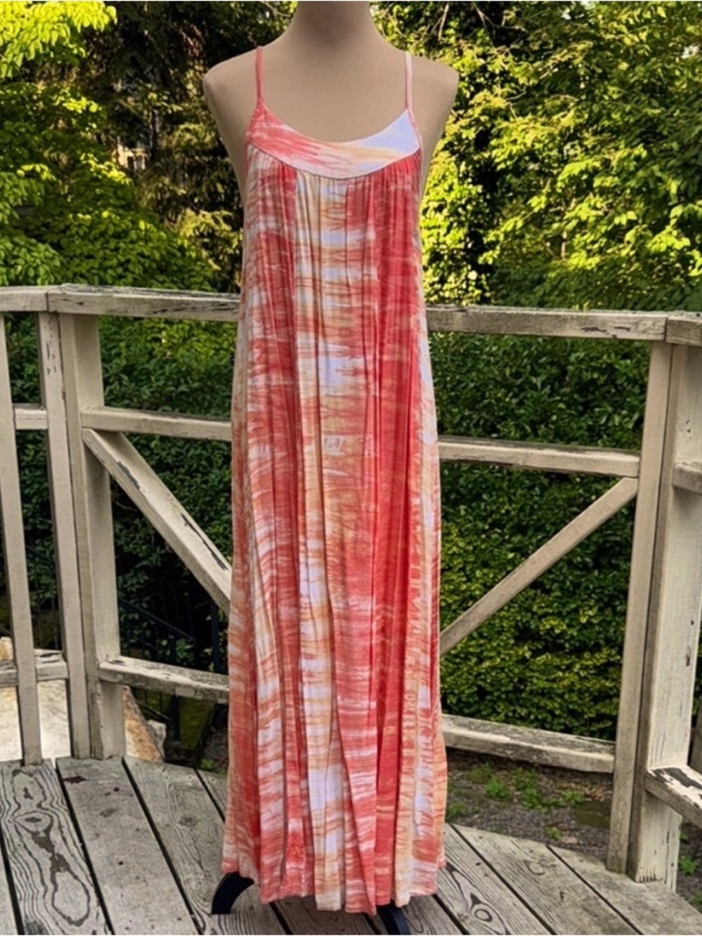 Ava Sky Orange Sorbet Blended Maxi Dress Size XS